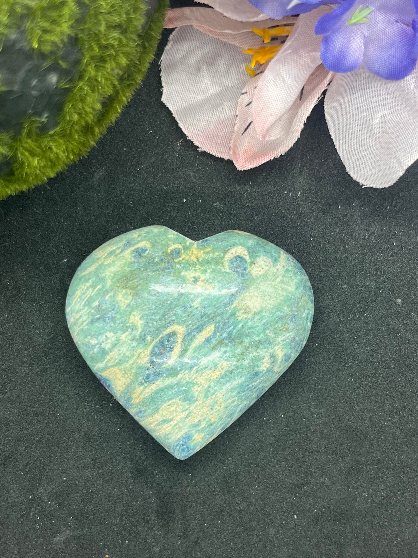 Ruby kyanite in Fuchsite Hearts