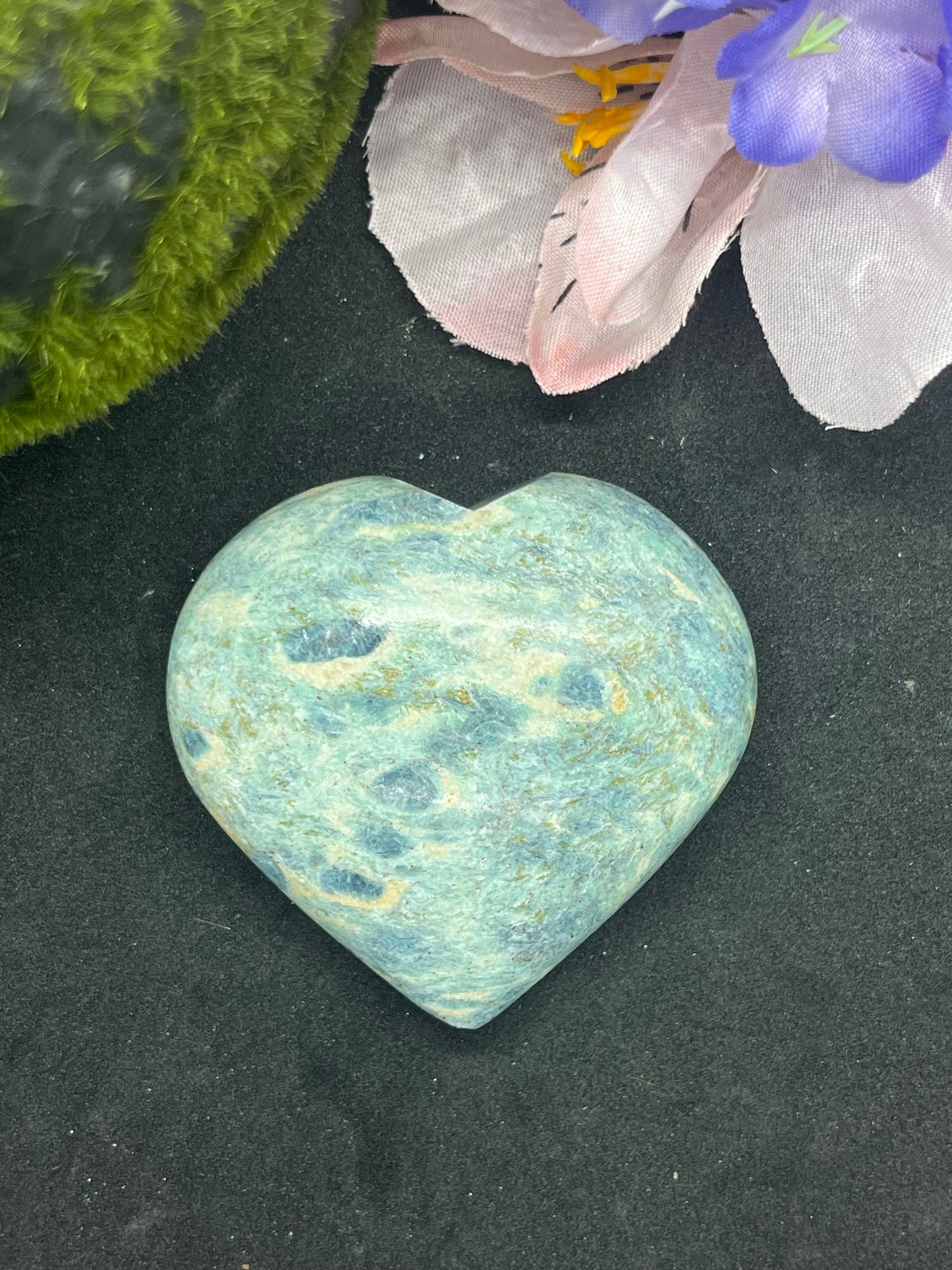 Ruby kyanite in Fuchsite Hearts