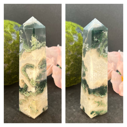 Moss Agate Obelisk